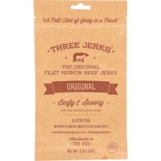 THREE JERKS JERKY: Jerky Filet  Mignon Beefy Original, 2 oz