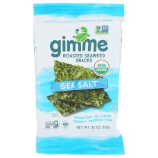GIMME: Organic Roasted Seaweed Snacks Sea Salt, 0.35 oz