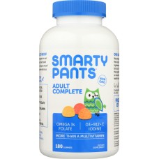 SMARTYPANTS: Adult Complete Gummies with Multivitamin + Omega 3 + Vitamin D, 180 Gummies