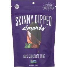 SKINNY DIPPED ALMONDS: Gluten Free Almonds Dark Chocolate Mint Dipped, 3.5 oz