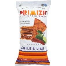PRIMIZIE SNACKS: Crispbreads Thick Cut Mexican Chimayo Chile & Lime, 6.5 oz