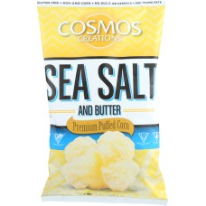 COSMOS CREATIONS: Gluten Free Sea Salt & Butter Premium Puffed Corn, 7 oz