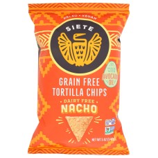 SIETE: Tortilla Nacho Chips Grain Free, 5 oz