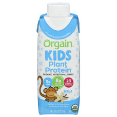 ORGAIN: Kids Plant Protein Shake Vanilla, 8 fo