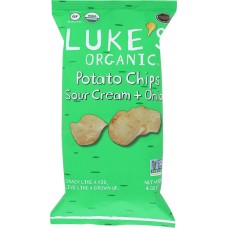 LUKES ORGANIC: Sour Cream & Onion Potato Chips, 4 oz
