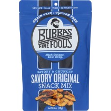 BUBBAS FINE FOODS: Snack Mix Savory Original, 4 oz