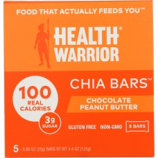 Health Warrior: Chocolate Peanut Butter Chia Bar, 4.40 oz