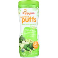 Happy Baby Organic Puffs Apple & Broccoli, 2.1 Oz