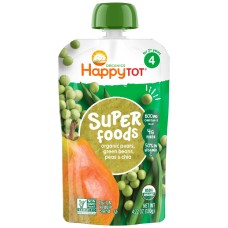 HAPPY TOT ORGANIC SUPERFOODS: Green Bean Pear and Pea, 4.22 oz
