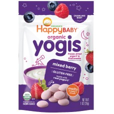 HAPPY BABY: Organic Yogis Yogurt and Fruit Snacks Mixed Berry, 1 oz