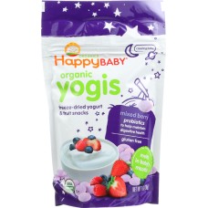 HAPPY BABY: Organic Yogis Yogurt and Fruit Snacks Mixed Berry, 1 oz