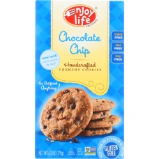 ENJOY LIFE: Handcrafted Crunchy Cookies Chocolate Chip, 6.3 oz