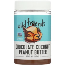 WILD FRIENDS: All Natural Chocolate Coconut Peanut Butter, 16 oz