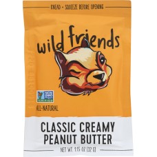 WILD FRIENDS: Classic Creamy Peanut Butter Single Serve Packet, 1.15 oz