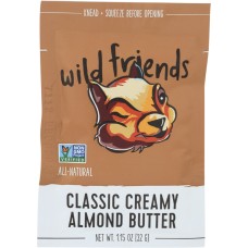 WILD FRIENDS: Classic Creamy Almond Butter Single Serve Packet, 1.15 oz