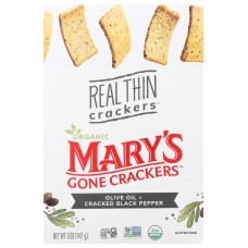 MARYS GONE CRACKERS: Olive Oil Plus Black Pepper, 5 oz
