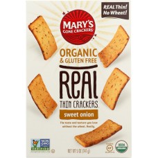 MARYS GONE CRACKERS: Organic Real Thin Crackers Gluten Free Sweet Onion, 5 oz