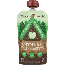 MUNK PACK: Oatmeal Fruit Squeeze Pouch Apple Quinoa Cinnamon, 4.2 oz