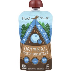 MUNK PACK: Blueberry Acai Flax Oatmeal Fruit Squeeze, 4.2 oz