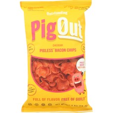 OUTSTANDING FOODS INC: PigOut Cheddar Pigless Bacon Chips, 3.5 oz