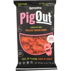 OUTSTANDING FOODS INC: Kansas City Bbq Pigless Bacon Chips, 3.5 oz