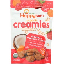 HAPPY BABY: Creamies Strawberry Raspberry and Carrot, 1 oz
