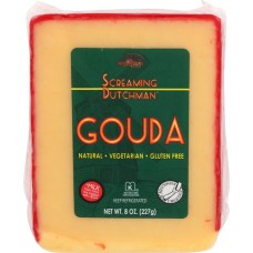 SCREAMING DUTCHMAN: Cheese Wedge Gouda Red Wax, 8 oz