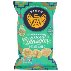 SIETE: CHIPS Sea Salt and Vinegar Potato Chips, 5.5 oz