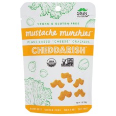 GREEN MUSTACHE: Cheddarish Mustache Munchies, 1 oz