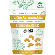 GREEN MUSTACHE: Crackers Vegan Cheddarish, 4 oz