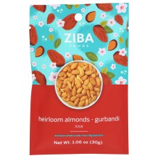 ZIBA FOODS: Heirloom Almonds Gurbandi, 1.06 oz