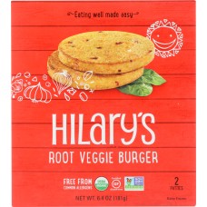 HILARY'S: Eat Well Organic Root Veggie Burger, 6.4 oz