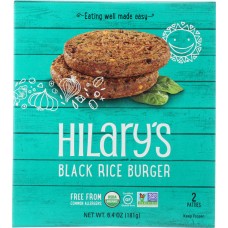 HILARY'S: Eat Well Organic Black Rice Burger, 6.4 oz