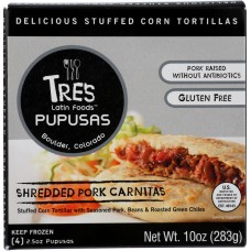 TRES PUPUSAS: Shredded Pork Carnitas, 10 oz