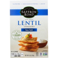 SAFFRON ROAD: Cracker Lentil Sea Salt, 4.5 oz