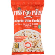FUNNY FARMS: Goat Cheese Popcorn JalapeÃ±o White Cheddar, 3 oz