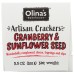 OLINAS BAKEHOUSE: Cranberry & Sunflower Seed Artisan Crackers, 3.5 oz