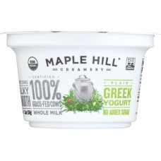 MAPLE HILL CREAMERY: Plain Greek Yogurt, 5.3 oz