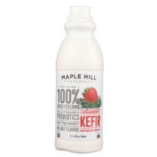 MAPLE HILL CREAMERY: Strawberry Whole Milk Kefir, 32 oz