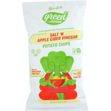 LESSER EVIL: Green Elephant Salt & Apple Cider Vinegar Potato Chips, 5 oz