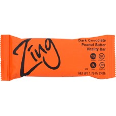 ZING BARS: Dark Chocolate Peanut Butter Nutrition Bar, 1.76 oz