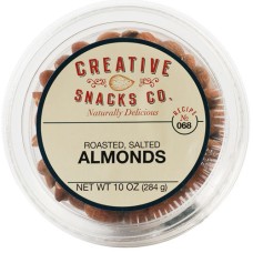 CREATIVE SNACK: Roasted Salted Almonds Cup, 10 oz