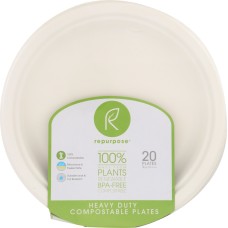 REPURPOSE: Compostable 9 Inch Plates, 20 count