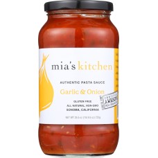 MIA'S KITCHEN: Authentic Pasta Sauce Garlic & Onion, 25.5 oz