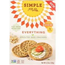 SIMPLE MILLS: Everything Sprouted Seed Crackers, 4.25 oz