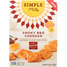 SIMPLE MILLS: Crackers Smoky BBQ Cheddar Almond Flour, 4.25 OZ