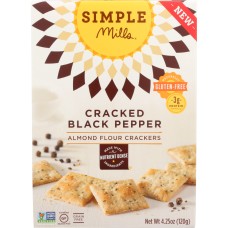 SIMPLE MILLS: Cracked Black Pepper Almond Flour Crackers, 4.25 oz