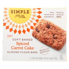 SIMPLE MILLS: Spiced Carrot Cake Soft Baked Bars, 5.99 oz