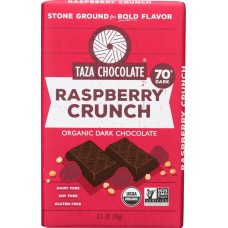 TAZA CHOCOLATE: Amaze Raspberry Crunch Dark Chocolate Bar, 2.5 oz