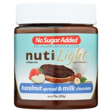 NUTILIGHT: Sugar Free Hazelnut Spread & Milk Chocolate, 11 oz